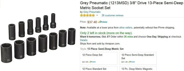 Grey Pneumatic Semi-Deep Socket Set.webp